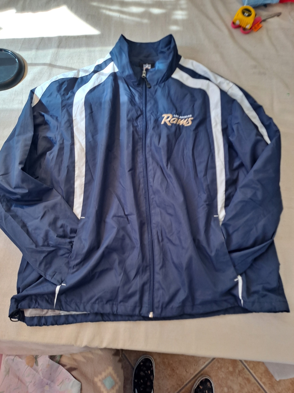 NFL Navy and White Los Angeles Rams Windbreaker Jacket